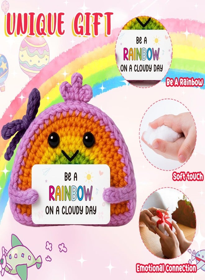 MAMAGIFTREE Handmade Positive Rainbow Crochet Doll with Encouragement Card - Inspirational Desk, Office & Home Decor - Thoughtful Gift for Women, Friends, Coworkers for Thanksgiving, Christmas, Birthday - Image 2